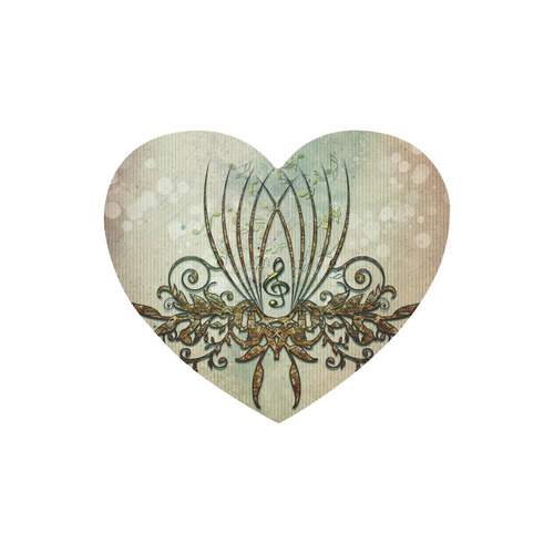 Music, decorative clef, vintage Heart-shaped Mousepad