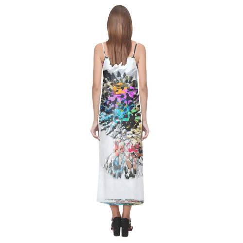 Rock Wall by Artdream V-Neck Open Fork Long Dress(Model D18)