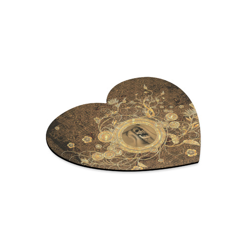 Awesome skull on a button Heart-shaped Mousepad