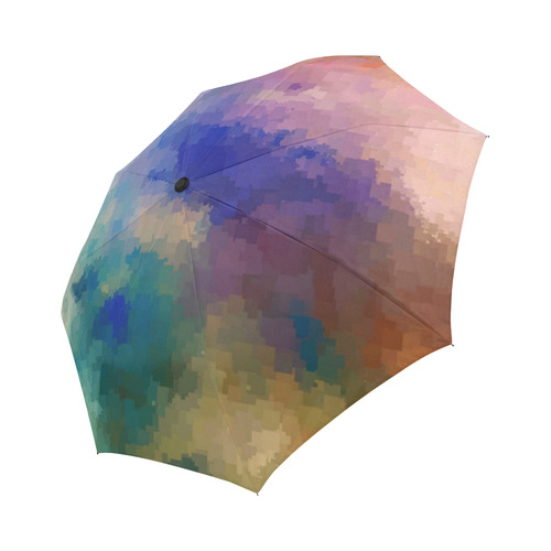 Pixel Rainbow Background Auto-Foldable Umbrella (Model U04)