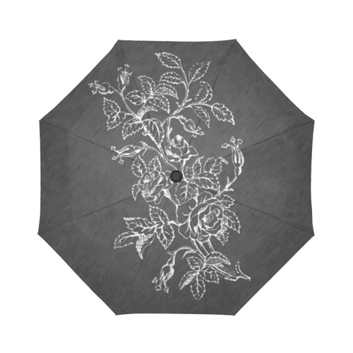 Vintage Wild Roses Chalkboard Auto-Foldable Umbrella (Model U04)