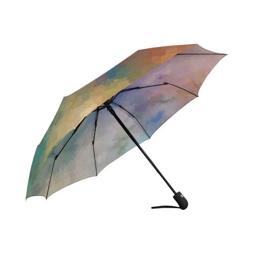 Pixel Rainbow Background Auto-Foldable Umbrella (Model U04)
