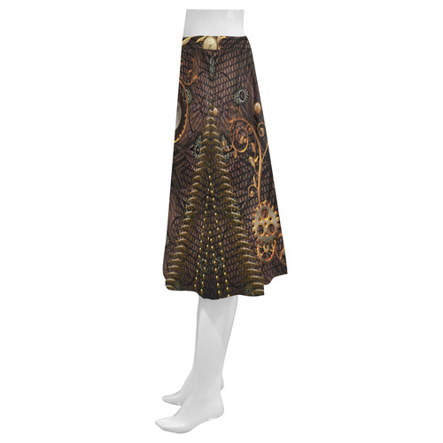 Steampunk, gallant design Mnemosyne Women's Crepe Skirt (Model D16)