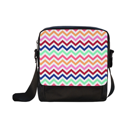 Multicolor CHEVRONS Pattern Pink Turquoise Coral Blue Red Crossbody Nylon Bags (Model 1633)