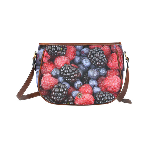 Blueberry Blackberry Raspberry Fruit Saddle Bag/Large (Model 1649)