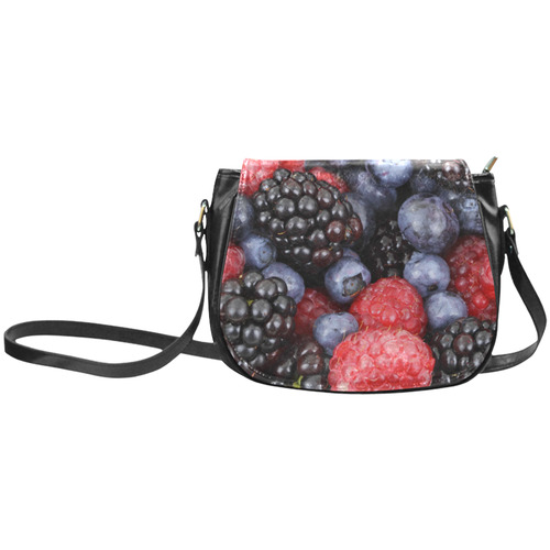 Blueberry Blackberry Raspberry Fruit Classic Saddle Bag/Small (Model 1648)