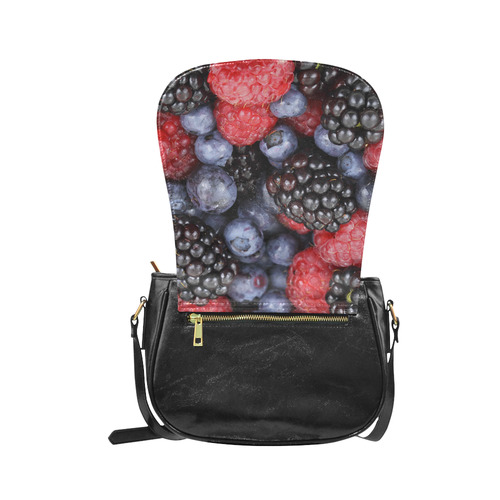 Blueberry Blackberry Raspberry Fruit Classic Saddle Bag/Small (Model 1648)