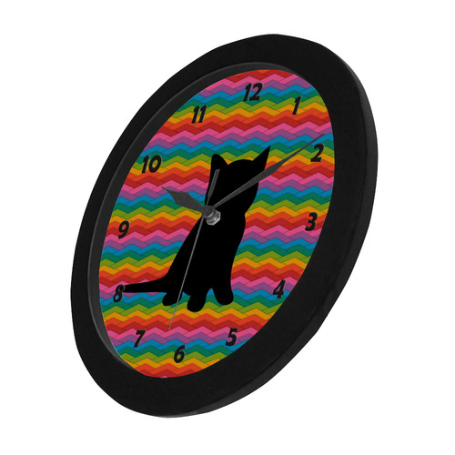 Lovely Kitten Shape Circular Plastic Wall clock