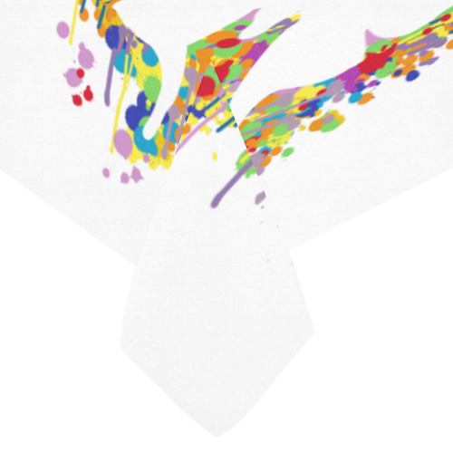 Dancing Butterfly Splash Cotton Linen Tablecloth 60"x 104"