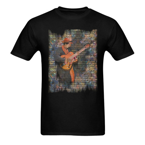 Guitar Musician Street T Shirt Men's T-Shirt in USA Size (Two Sides Printing)
