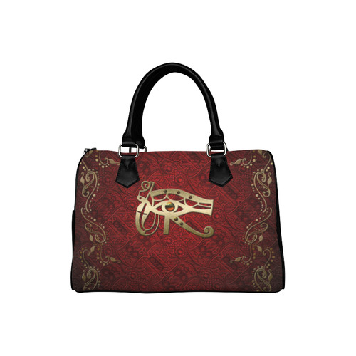 The all seeing eye in gold and red Boston Handbag (Model 1621)