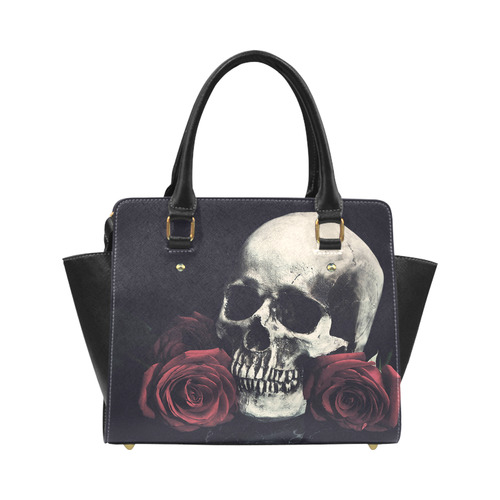 Rose-Skull Classic Shoulder Handbag (Model 1653)