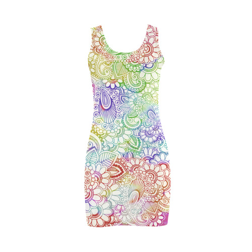 India Paisley Pattern - light watercolor grunge Medea Vest Dress (Model D06)