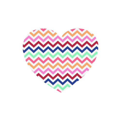 CHEVRONS Pattern Multicolor Pink Turquoise Coral Blue Red Heart-shaped Mousepad