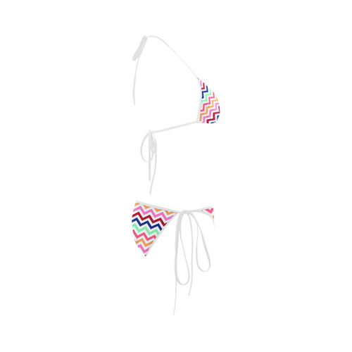 CHEVRONS Pattern Multicolor Pink Turquoise Coral Blue Red Custom Bikini Swimsuit