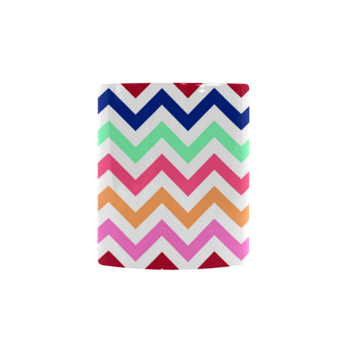 CHEVRONS Pattern Multicolor Pink Turquoise Coral Blue Red Custom Morphing Mug