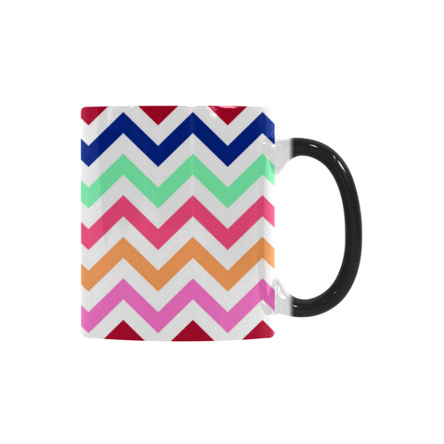 CHEVRONS Pattern Multicolor Pink Turquoise Coral Blue Red Custom Morphing Mug