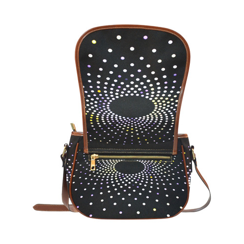 Abstract Light Dots Saddle Bag/Small (Model 1649) Full Customization