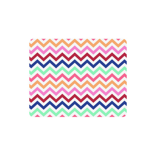 CHEVRONS Pattern Multicolor Pink Turquoise Coral Blue Red Rectangle Mousepad