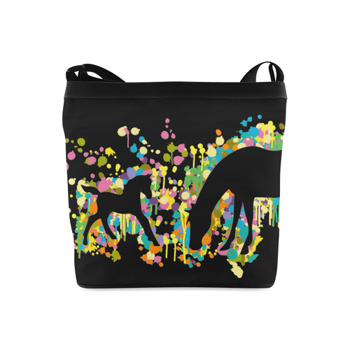 Lovely Foal with Mom Splash Crossbody Bags (Model 1613)