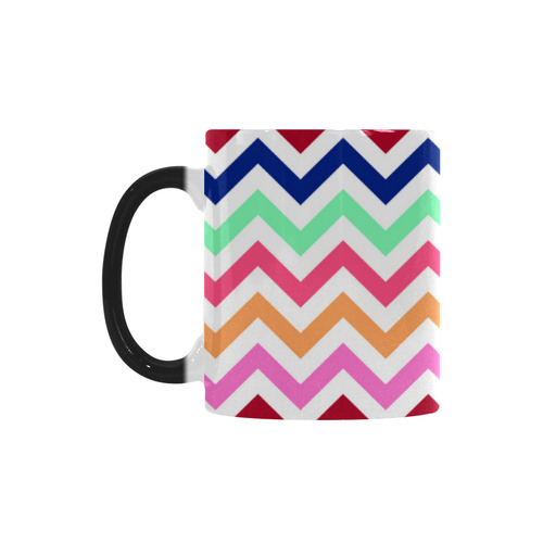 CHEVRONS Pattern Multicolor Pink Turquoise Coral Blue Red Custom Morphing Mug