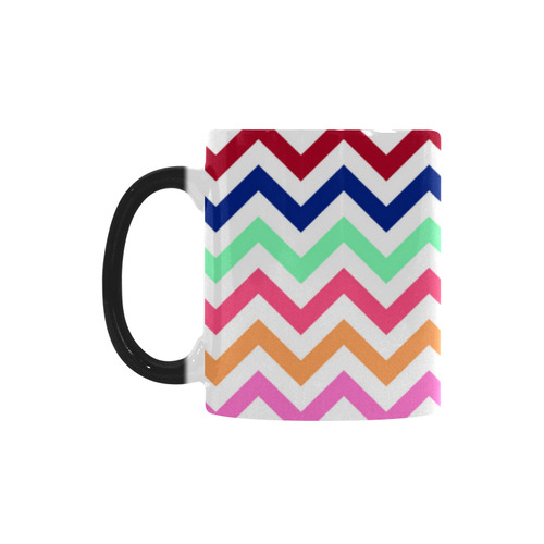 Customized CHEVRONS Pattern Multicolor Pink Turquoise Coral Blue Red Custom Morphing Mug