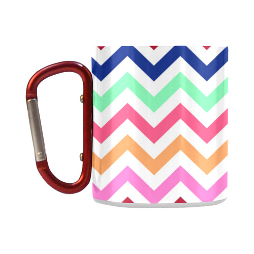 CHEVRONS Pattern Multicolor Pink Turquoise Coral Blue Red Classic Insulated Mug(10.3OZ)