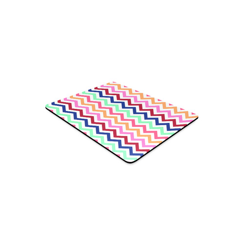 CHEVRONS Pattern Multicolor Pink Turquoise Coral Blue Red Rectangle Mousepad