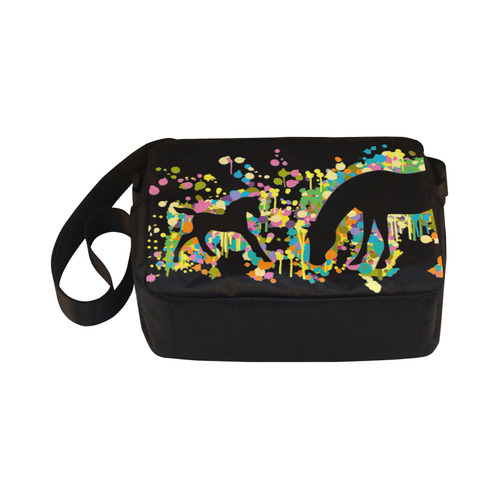 Lovely Foal with Mom Splash Classic Cross-body Nylon Bags (Model 1632)