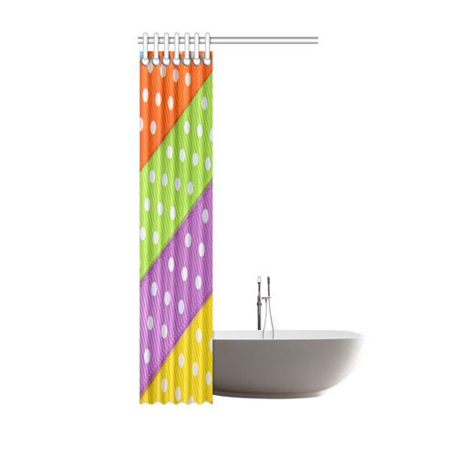 Colorful Ribbons White Dots Shower Curtain 36"x72"