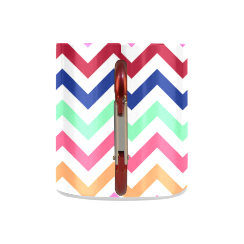 Customized CHEVRONS Pattern Multicolor Pink Turquoise Coral Blue Red Classic Insulated Mug(10.3OZ)