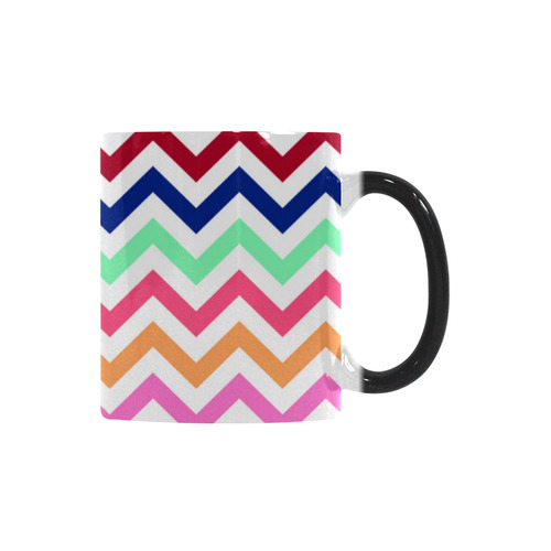 Customized CHEVRONS Pattern Multicolor Pink Turquoise Coral Blue Red Custom Morphing Mug