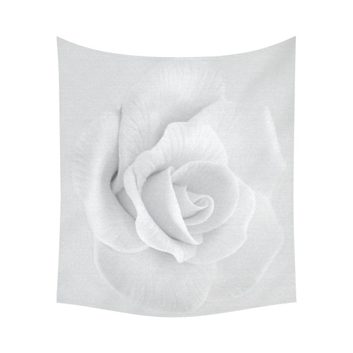 White Rose Beautiful Floral Art Cotton Linen Wall Tapestry 60"x 51"