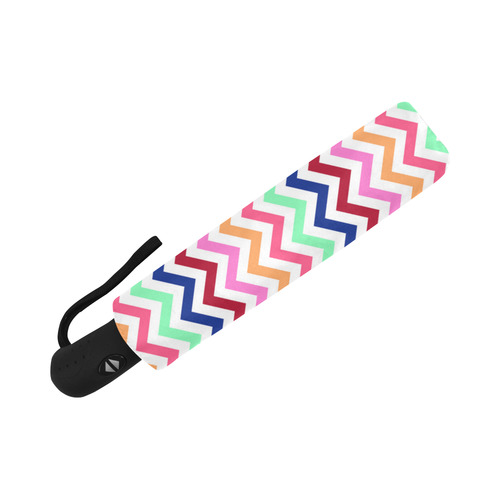CHEVRONS Pattern Multicolor Pink Turquoise Coral Blue Red Auto-Foldable Umbrella (Model U04)