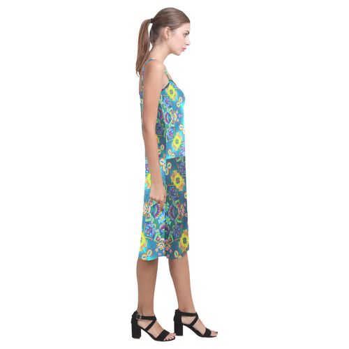 Plants of the Tropical Forest by Sarah NZ Alcestis Slip Dress (Model D05)