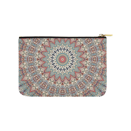 Oriental Watercolor Mandala Soft Blue Red Carry-All Pouch 9.5''x6''