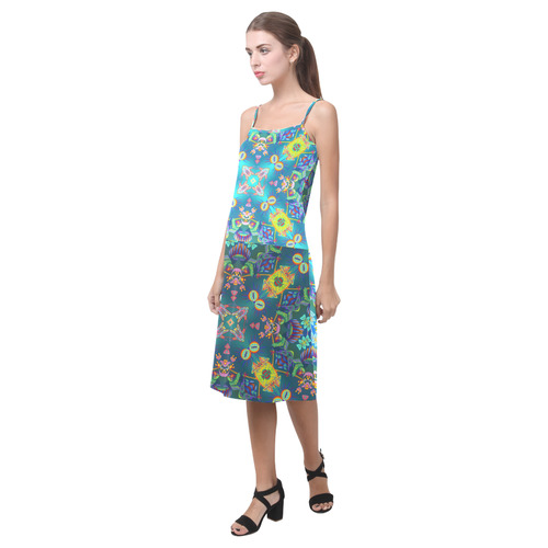 Plants of the Tropical Forest by Sarah NZ Alcestis Slip Dress (Model D05)