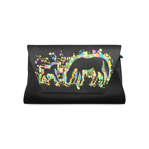 Lovely Foal with Mom Splash Clutch Bag (Model 1630)