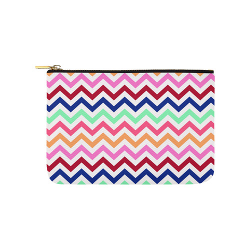 CHEVRONS Pattern Multicolor Pink Turquoise Coral Blue Red Carry-All Pouch 9.5''x6''