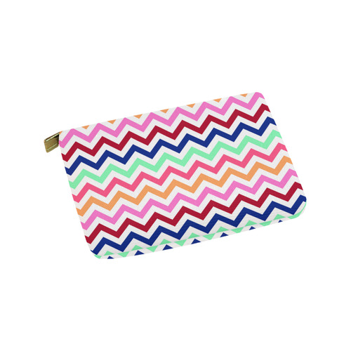 CHEVRONS Pattern Multicolor Pink Turquoise Coral Blue Red Carry-All Pouch 9.5''x6''
