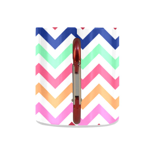 CHEVRONS Pattern Multicolor Pink Turquoise Coral Blue Red Classic Insulated Mug(10.3OZ)