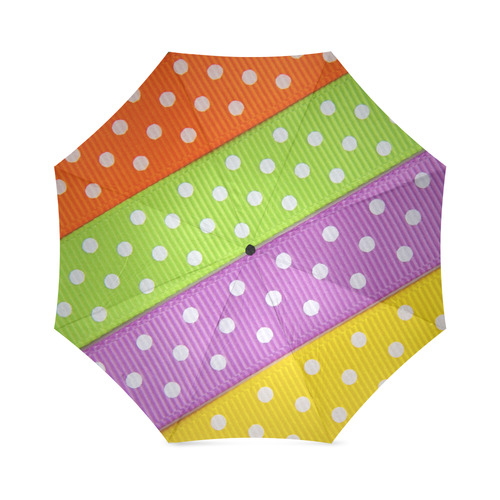 Colorful Ribbons White Dots Foldable Umbrella (Model U01)