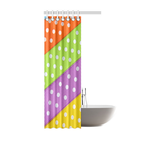 Colorful Ribbons White Dots Shower Curtain 36"x72"