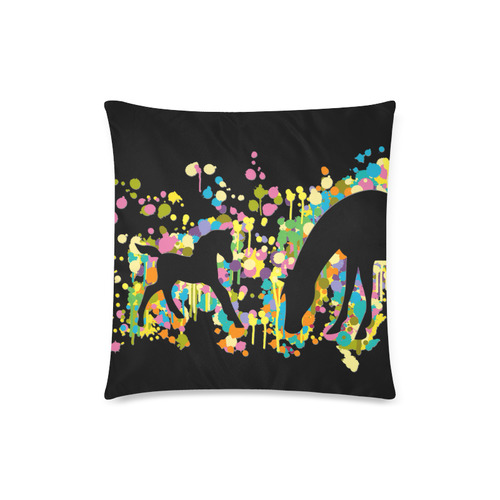 Lovely Foal with Mom Splash Custom Zippered Pillow Case 18"x18"(Twin Sides)