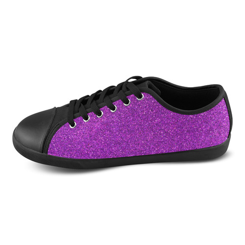 Sparkles Purple Glitter Canvas Shoes for Women/Large Size (Model 016)