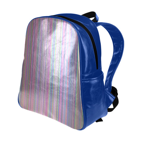 Broken Flat Screen TV Rainbow Stripe Multi-Pockets Backpack (Model 1636)