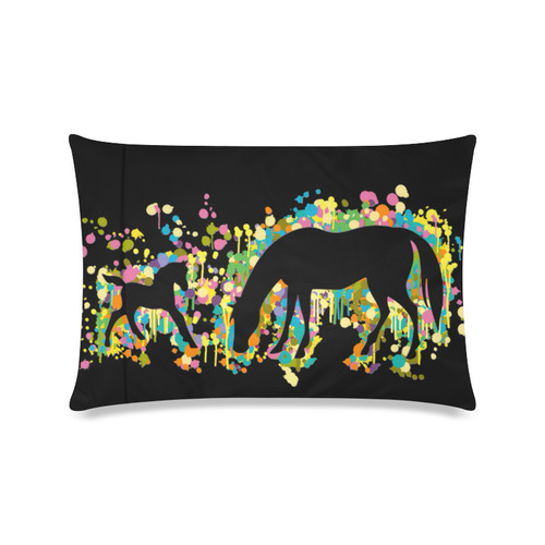 Lovely Foal with Mom Splash Custom Zippered Pillow Case 16"x24"(Twin Sides)