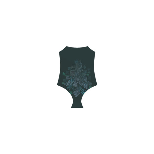 3D Psychedelic Abstract Square Explosion Strap Swimsuit ( Model S05)