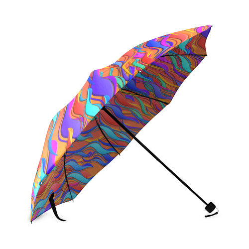Colorful Waves Print Art Foldable Umbrella (Model U01)