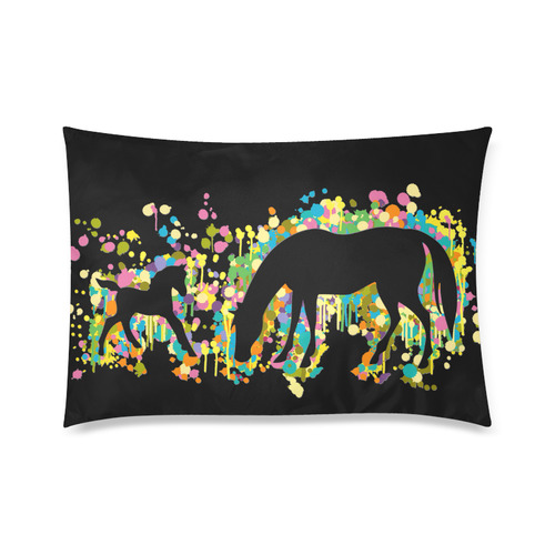 Foal with Mom Splash Custom Zippered Pillow Case 20"x30" (one side)